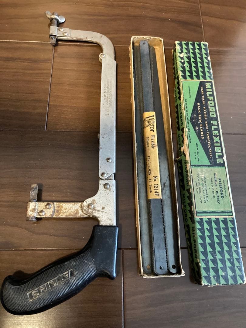 40sUSA製ATKINS社製弓のこぎりとMILFORD社の替え刃のセット