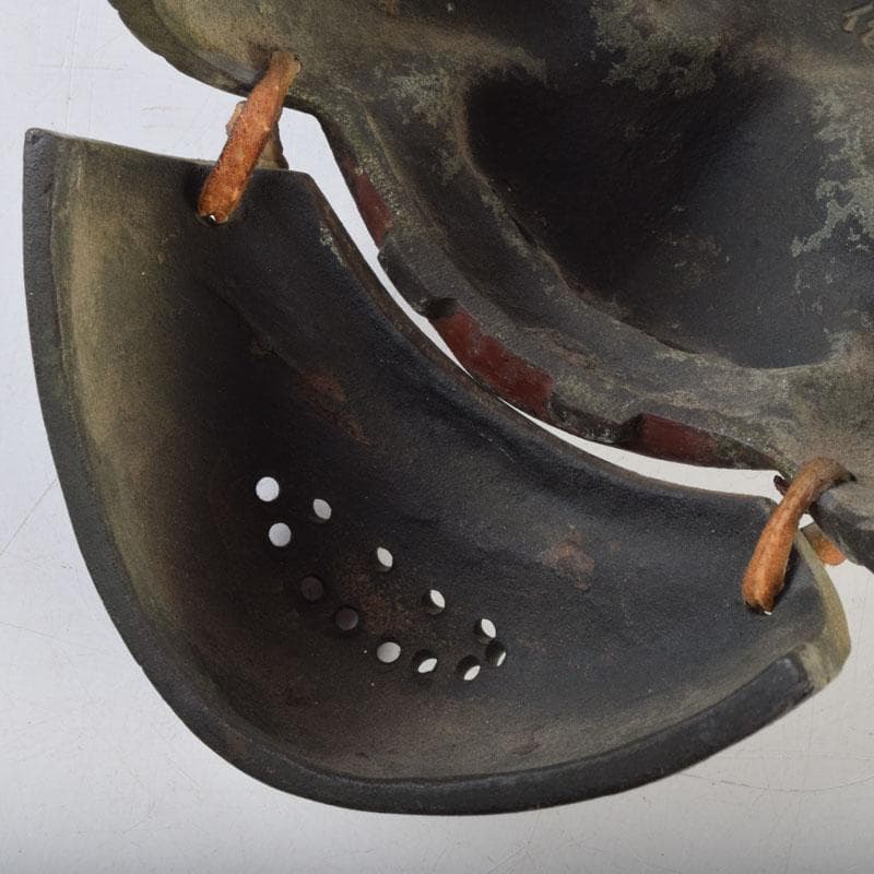 能面　能楽　雅楽　宗三郎作　銅製　翁　お面　共箱　N　9017