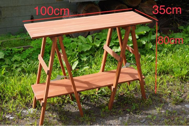 ウッドシェルフ　ウッドラック　チーク色(塗装済)   木製　棚　ハンドメイド