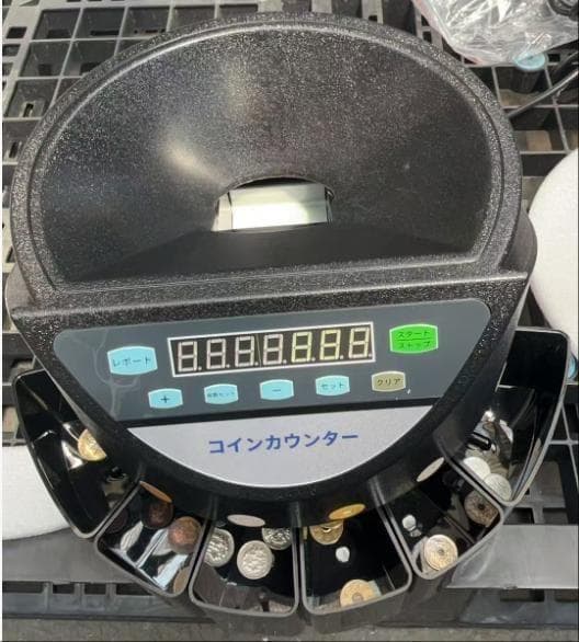 中古 カウンター 自動 ポータブル 硬貨 計数機 電動 高速　黒