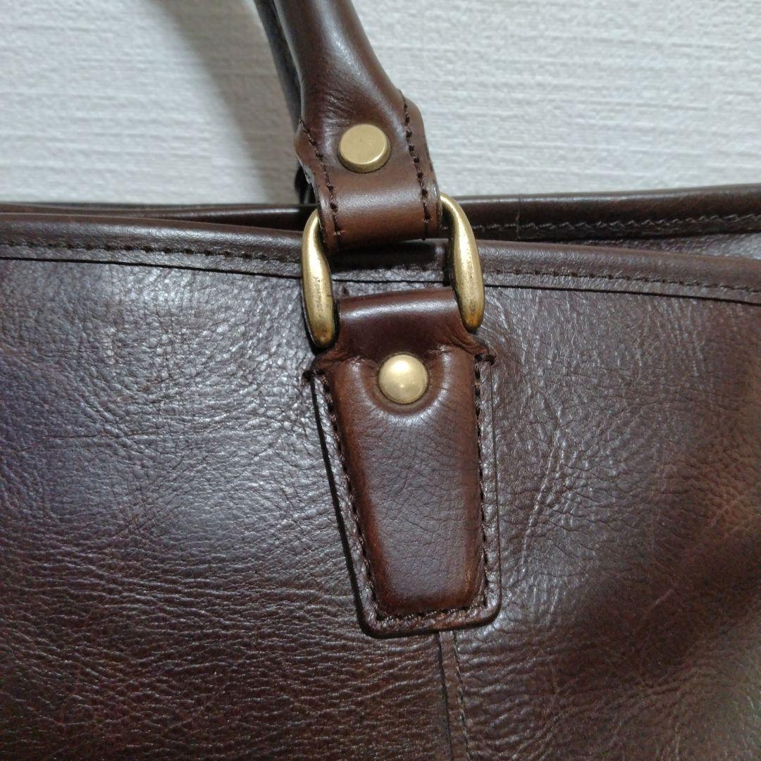 豊岡鞄　ダークブラウン レザー ビジネスバッグ