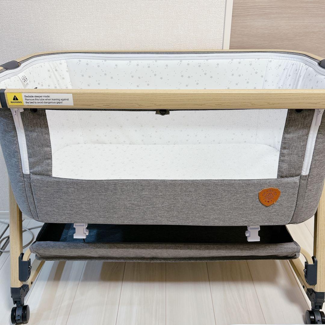 【美品】HZDMJ ベビーベッド グレー