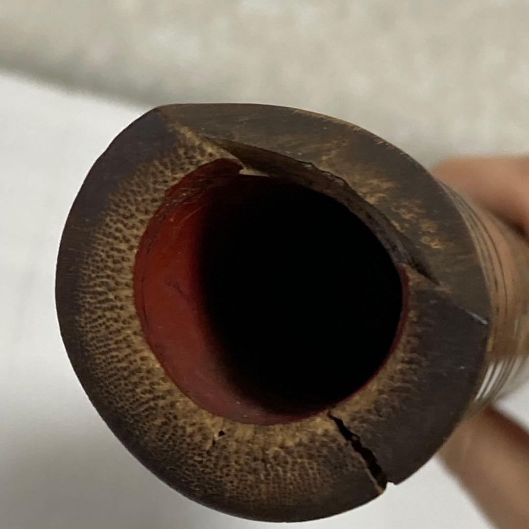 尺八 和楽器 竹製 延べ管 銘刻印入り 中継ぎ 古道具 骨董 ジャンク 現状渡し