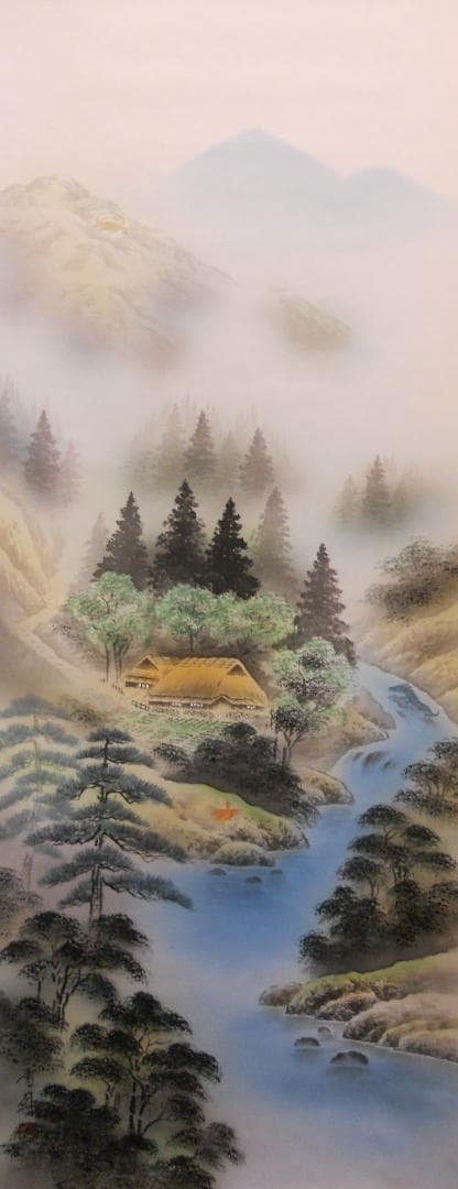 掛け軸 石田雪外 四神相応図 絹本 希少 軸装 茶道具 掛軸 美品 です。