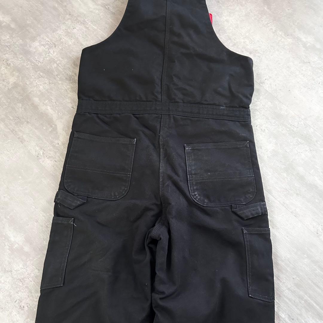 P275【裏地キルティング】【ダブルニー】カーハート オーバーオール 黒 ダック