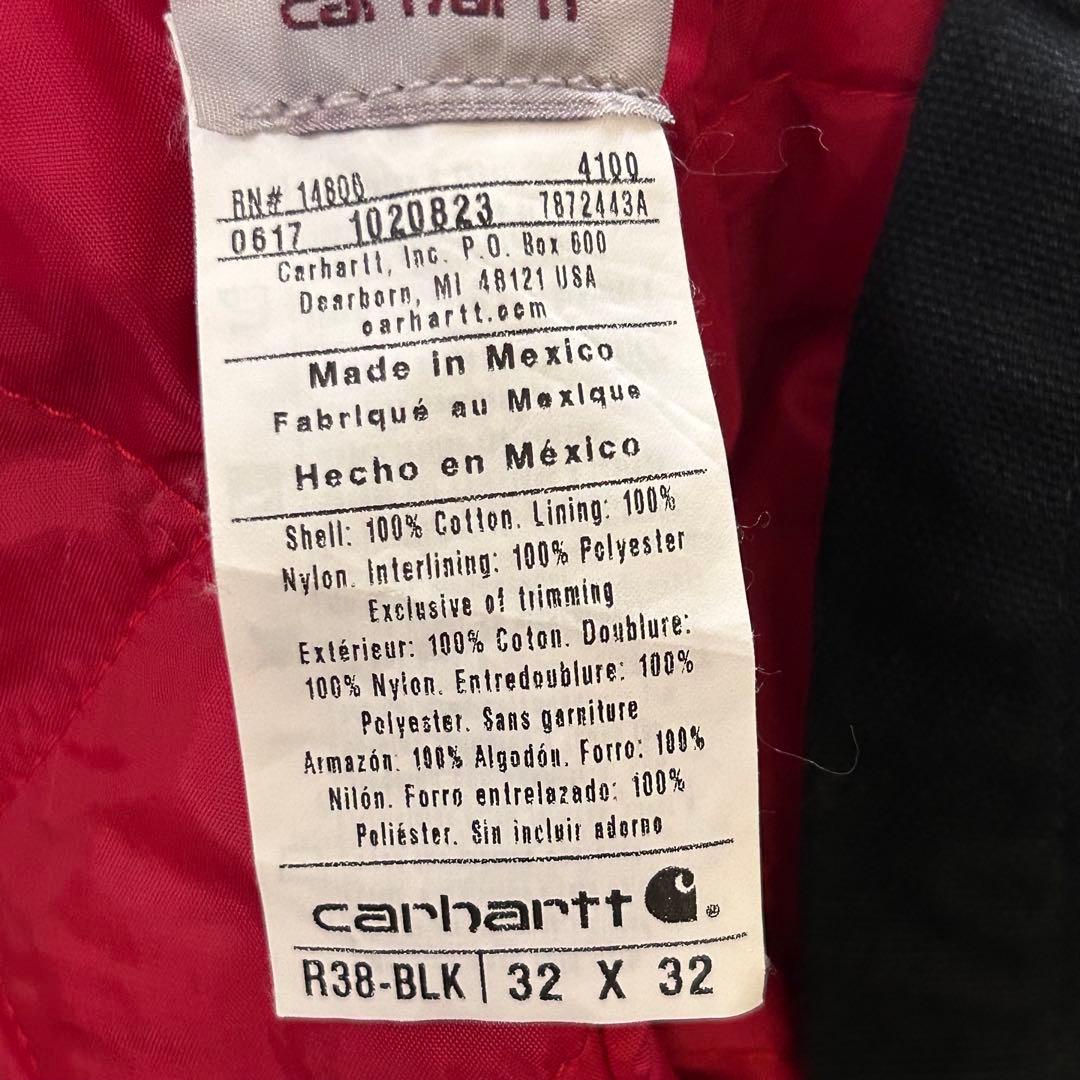 P275【裏地キルティング】【ダブルニー】カーハート オーバーオール 黒 ダック