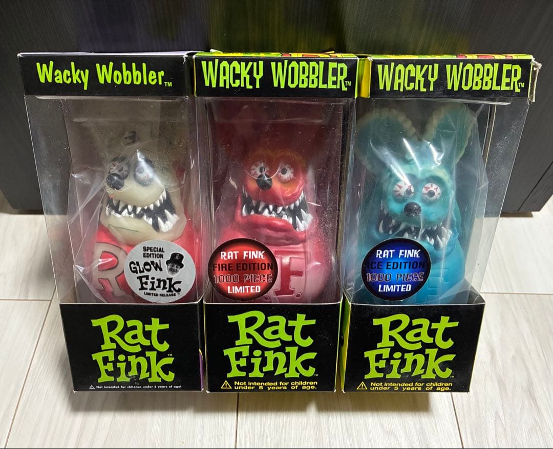 ★Rat Fink★フィギュア Wacky Wobbler 【3体セット】