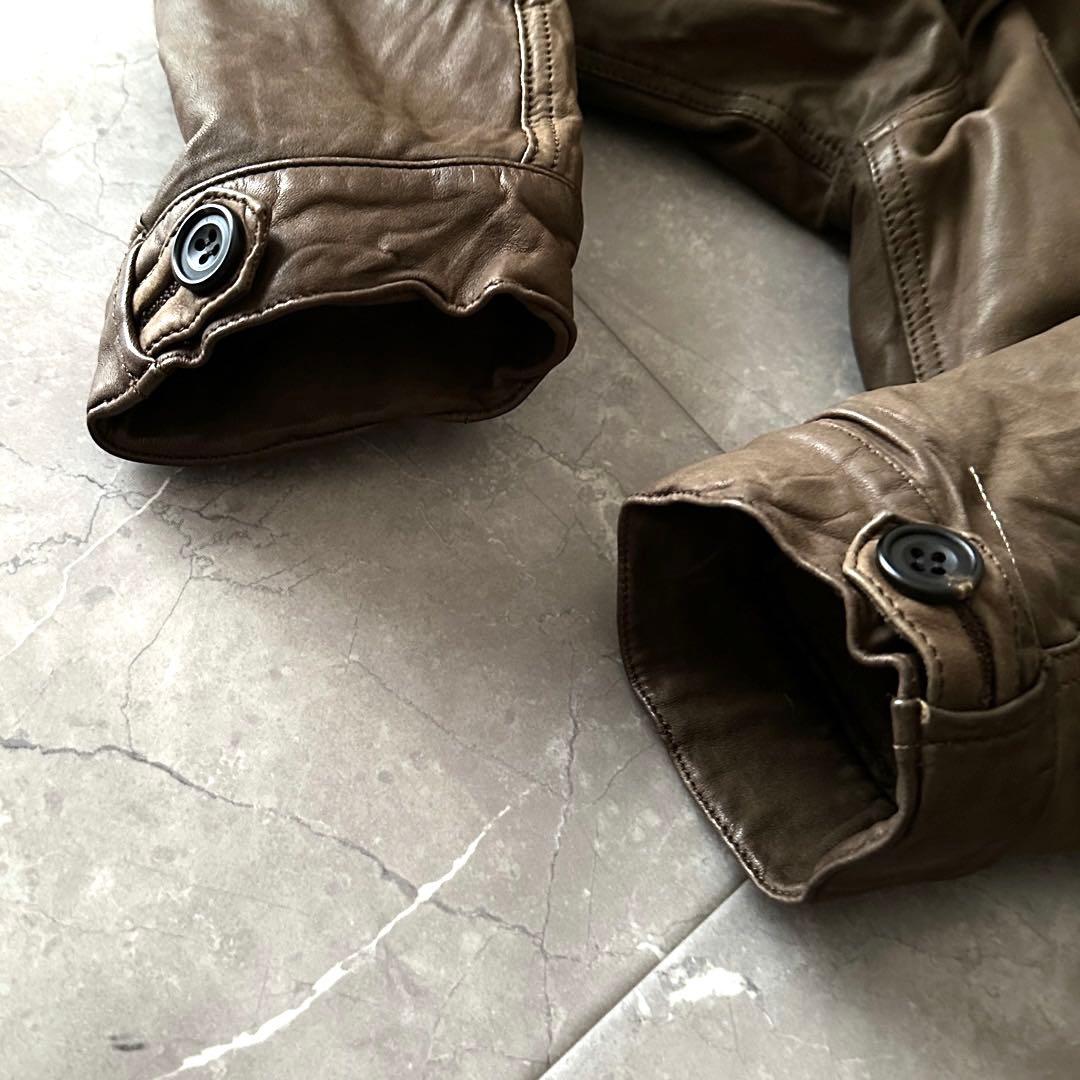 sisii ウォッシャブルレザー モッズコート サイズXXS ブラウン 日本製