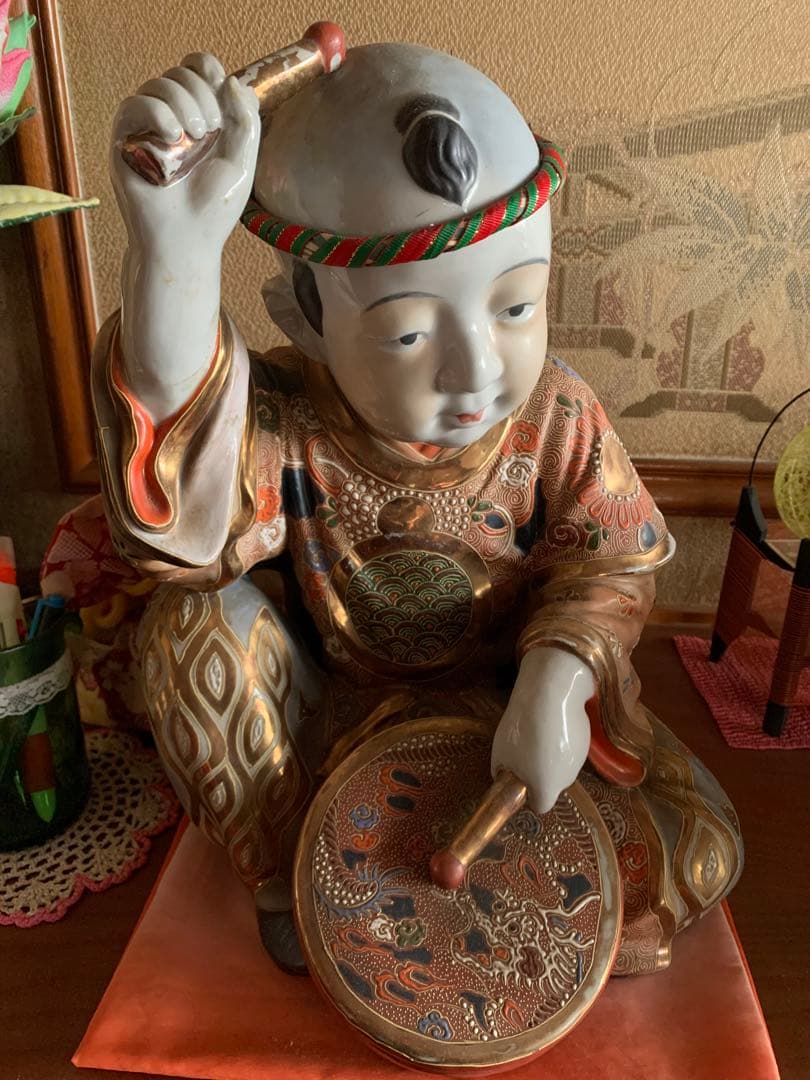 太鼓打唐子人形　置物