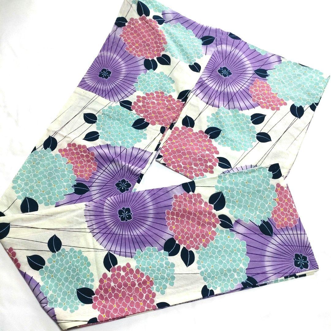 紫番傘と紫陽花♥高級浴衣♥KIMONOMACHIそしてゆめ♥雑誌掲載品♥廃盤レア