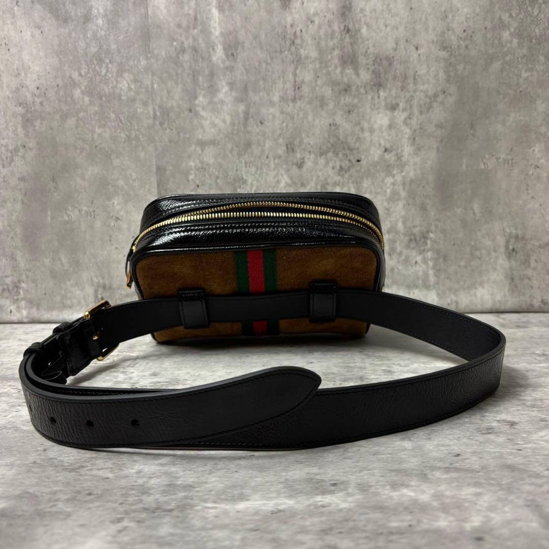 未使用級✨GUCCI ショルダーバッグ スエード GGロゴ シェリーライン 茶