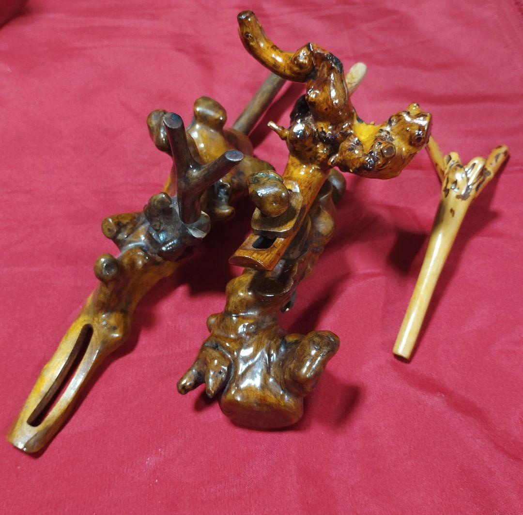 ヘラブナ釣り万力・希少天然杜松 弓型万力・杜松竿枕１点物希少です