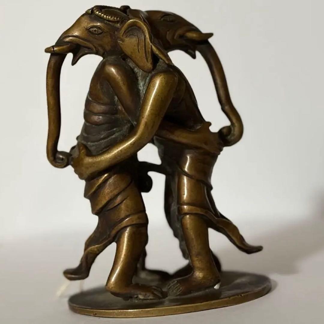 《 チベット密教　新品1点物 》 オリジナル　金張り　歓喜天 ガネーシャ 秘仏