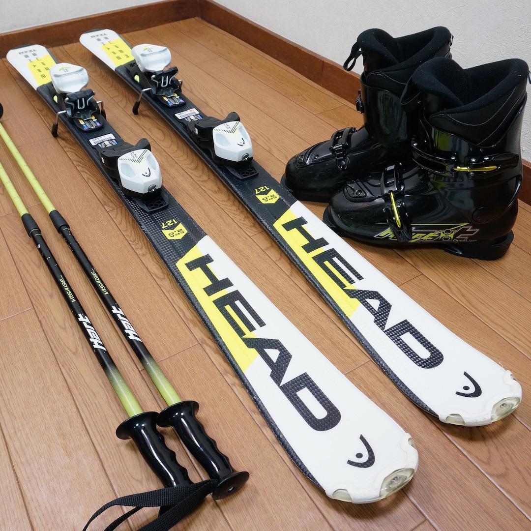 メンテ済 127cm 靴22cm HEAD スキーセット (130)