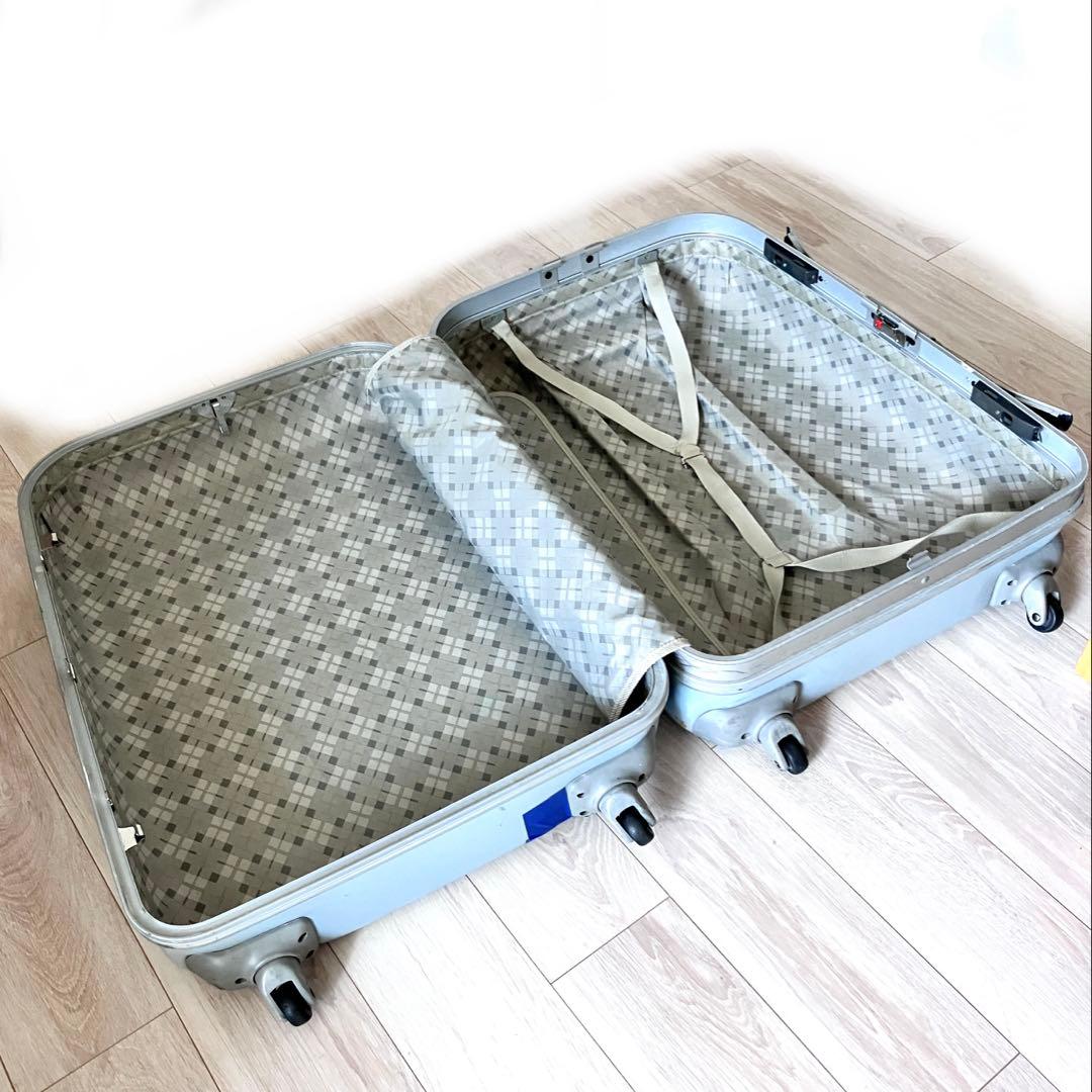 【匿名配送　ヴィンテージ】 スーツケース L 大　ブルー　ステッカー　海外旅行