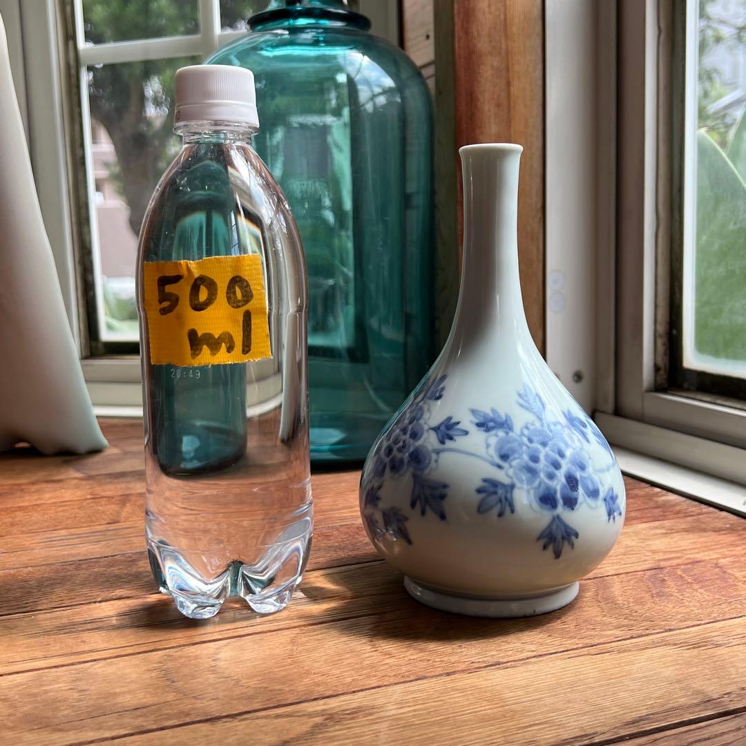 李朝 鶴首花入 分院 染付け 韓国 朝鮮 古美術 骨董 蝙蝠牡丹文 コウモリ