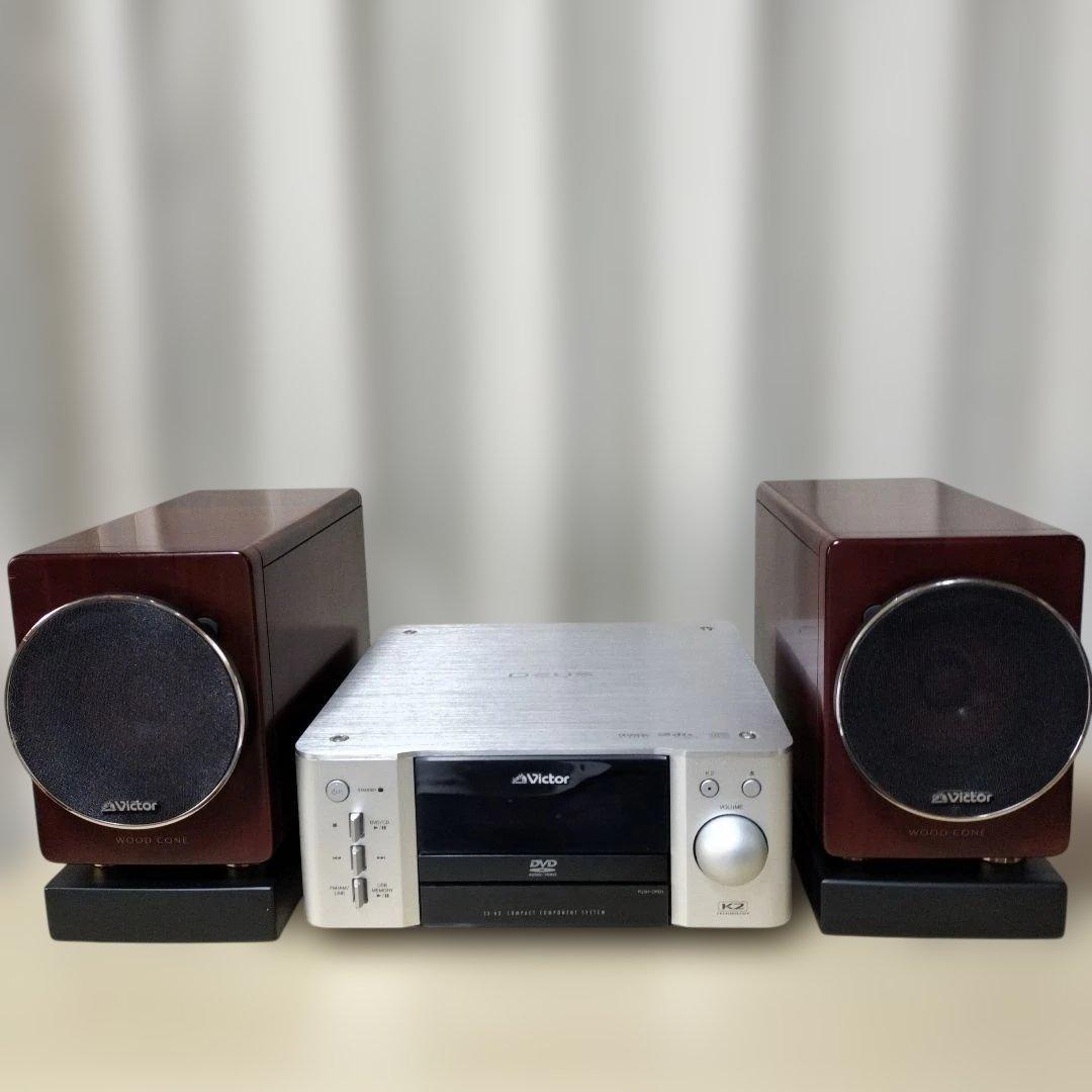 Victor DEUS ミニコンポ 40W スピーカー2台付き