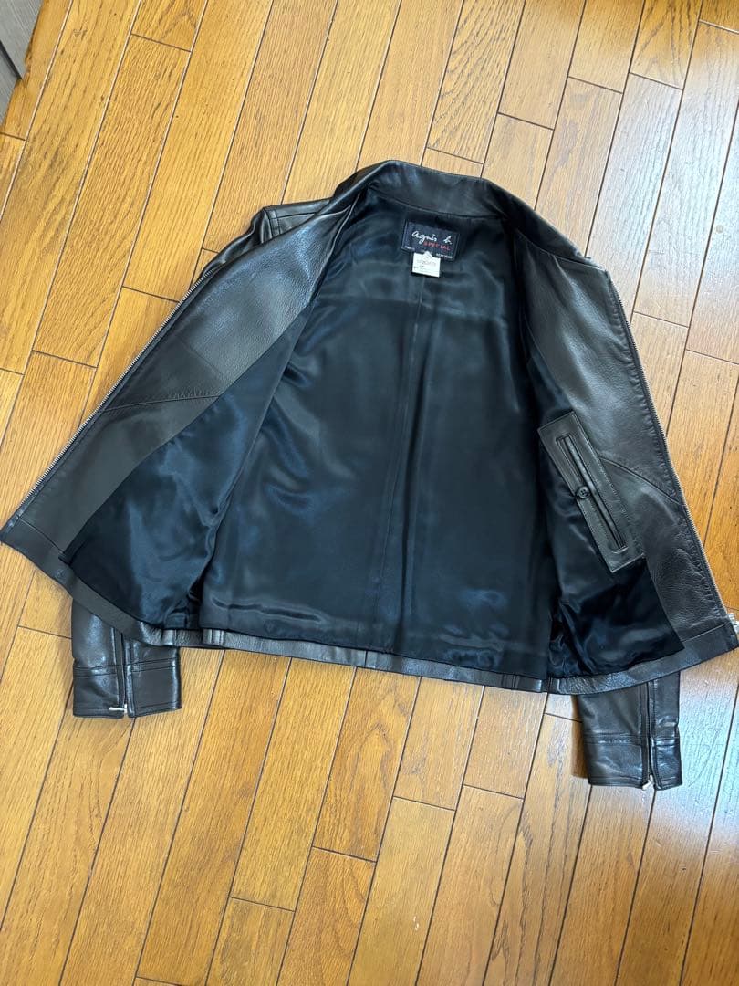 アニエスベー スペシャル　羊革　シングルライダース風　革ジャン　フランス製