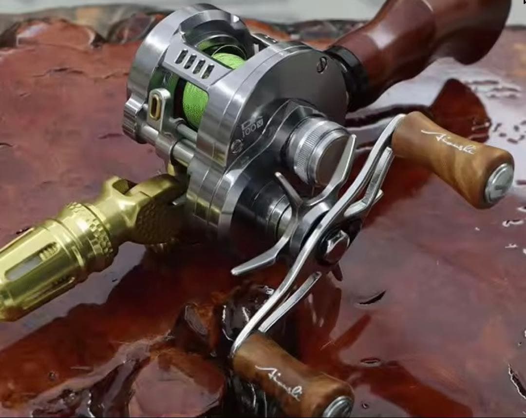 ウッドノブ　ハンドルノブ　黄金樟　丸型　リールカスタムパーツ　ダイワS シマノA