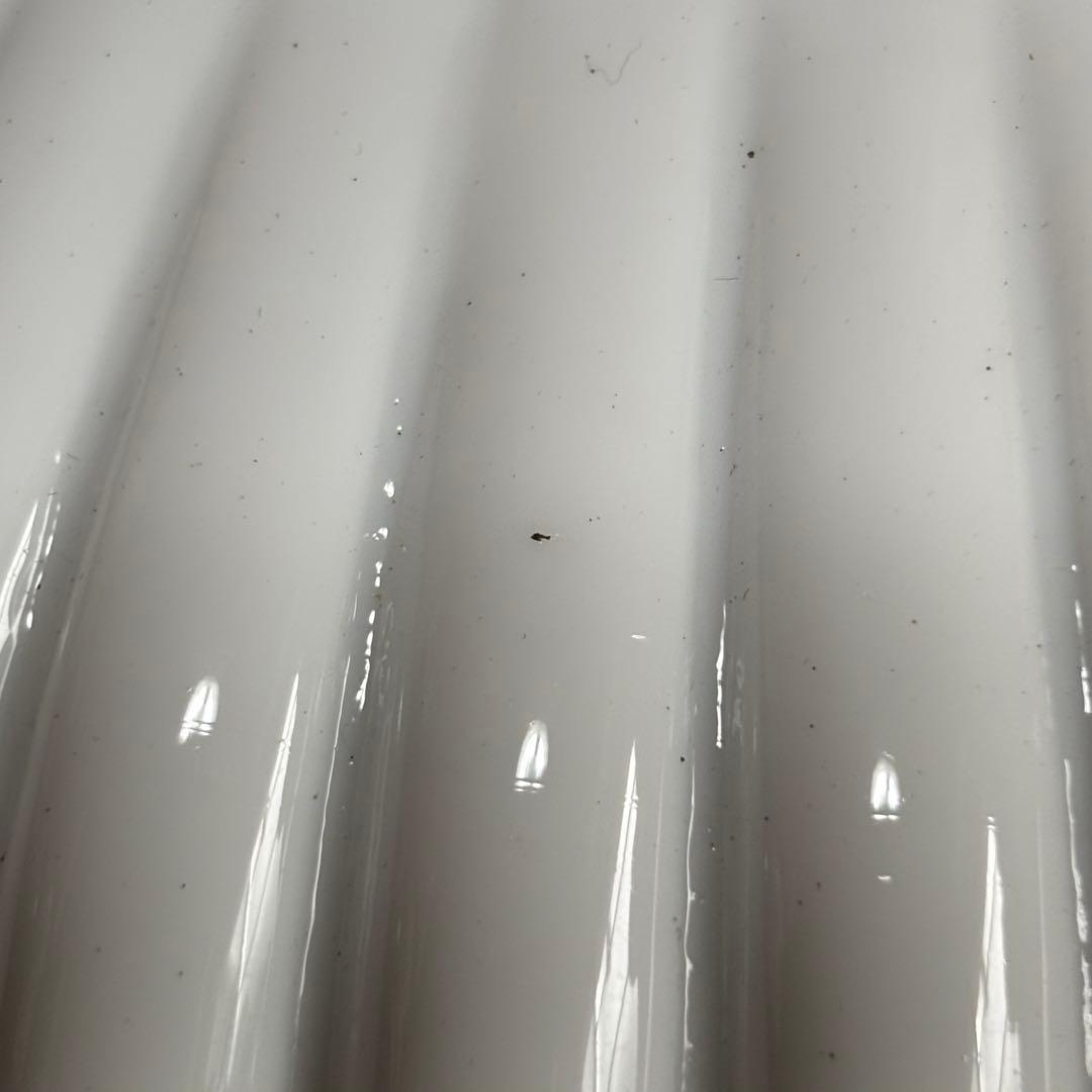 アンティーク電笠　乳白色　青