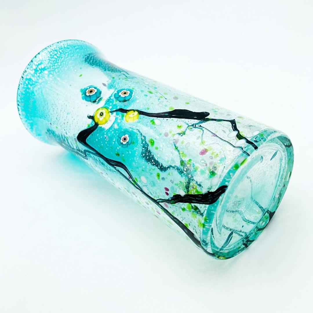 現代の名工 黒木国昭 プラチナ彩象嵌 光琳 花瓶 飾壷 作家物 20.0cm