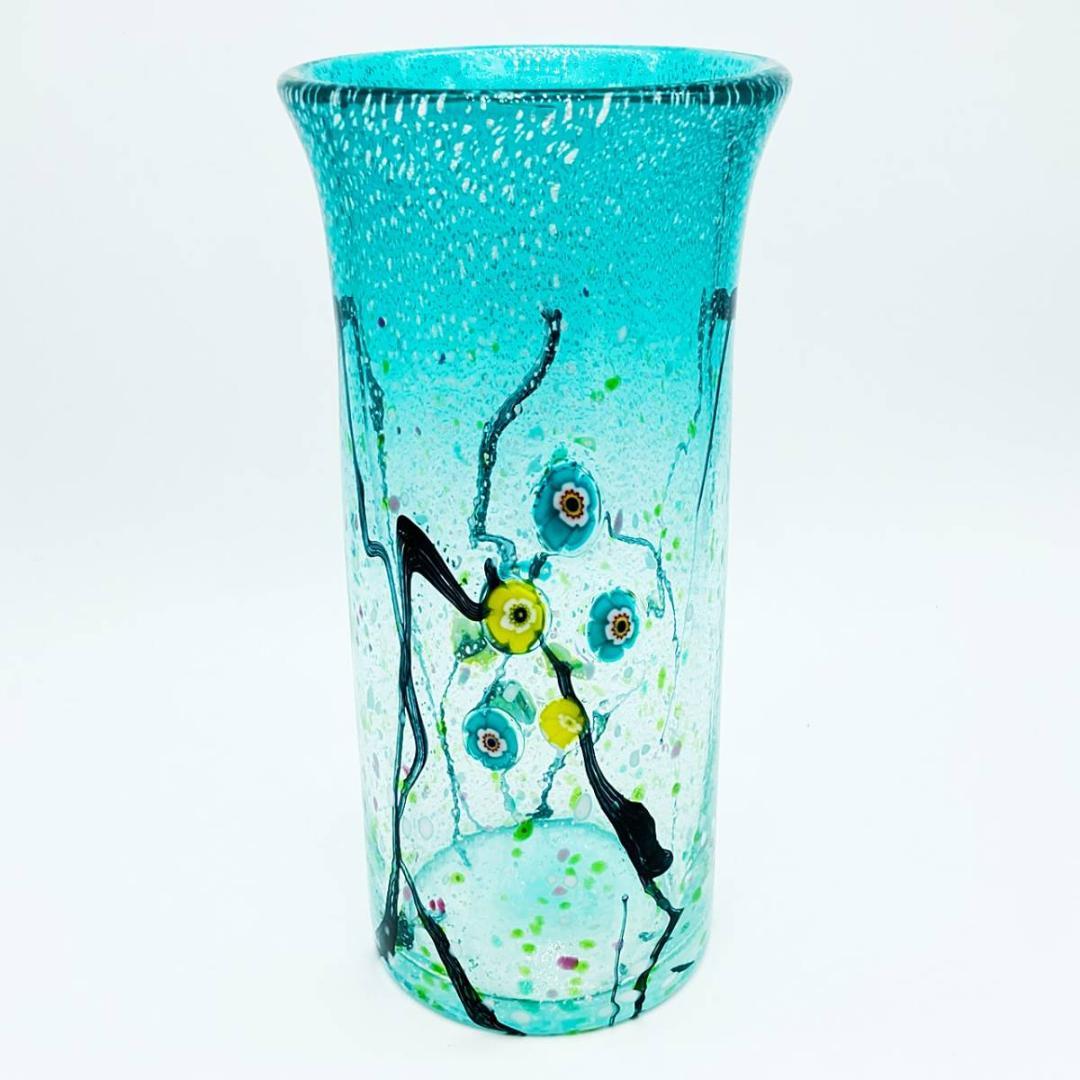 現代の名工 黒木国昭 プラチナ彩象嵌 光琳 花瓶 飾壷 作家物 20.0cm