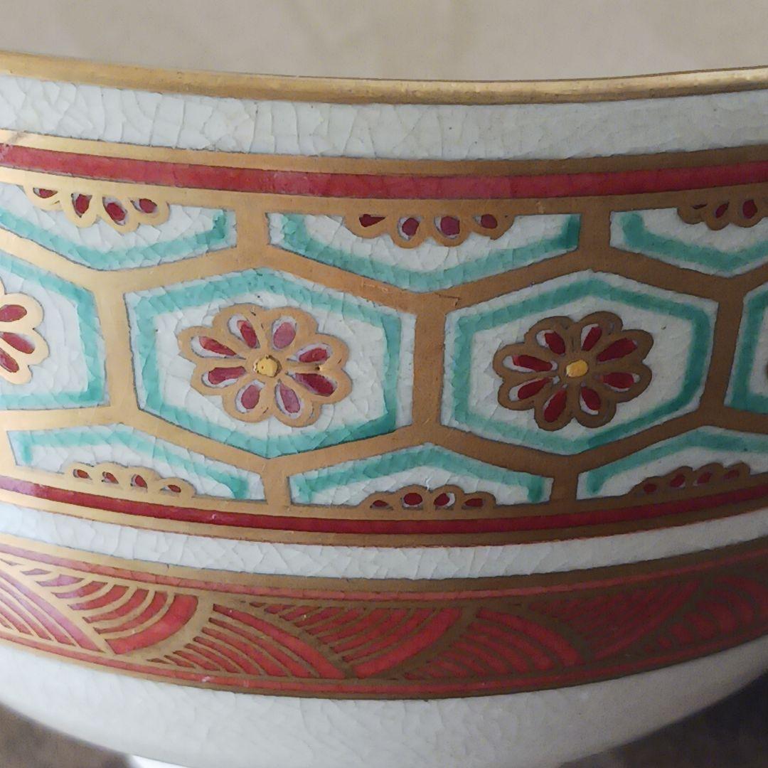 ✨京焼【色絵仁清錦手画　茶碗】清閑寺窯　祥平 共箱付