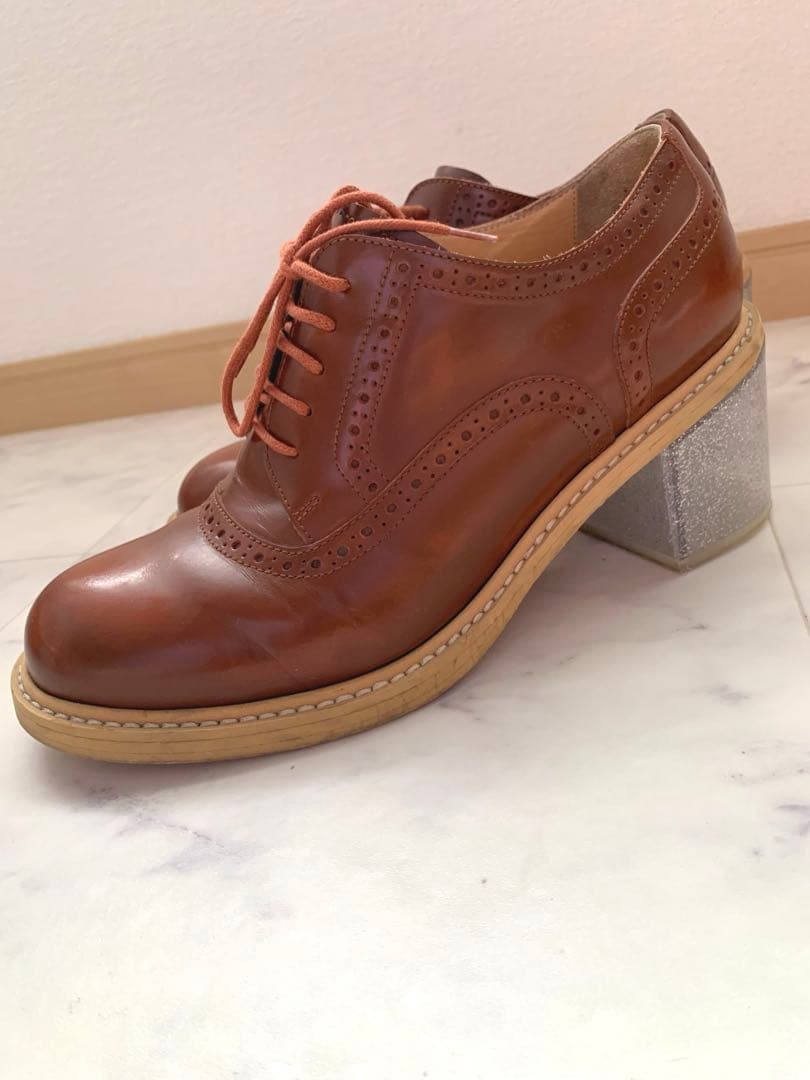 MM6 メゾンマルジェラ　クリアヒールローファー　レースアップシューズ