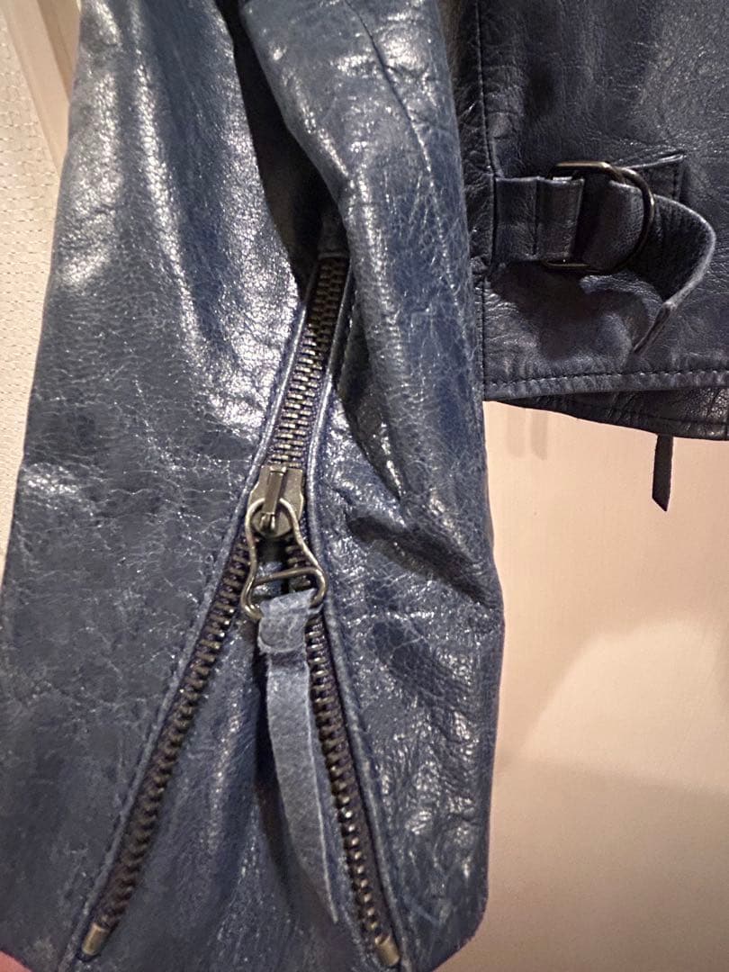 Dolce & Gabbana ネイビー シングルライダースジャケット　限定品