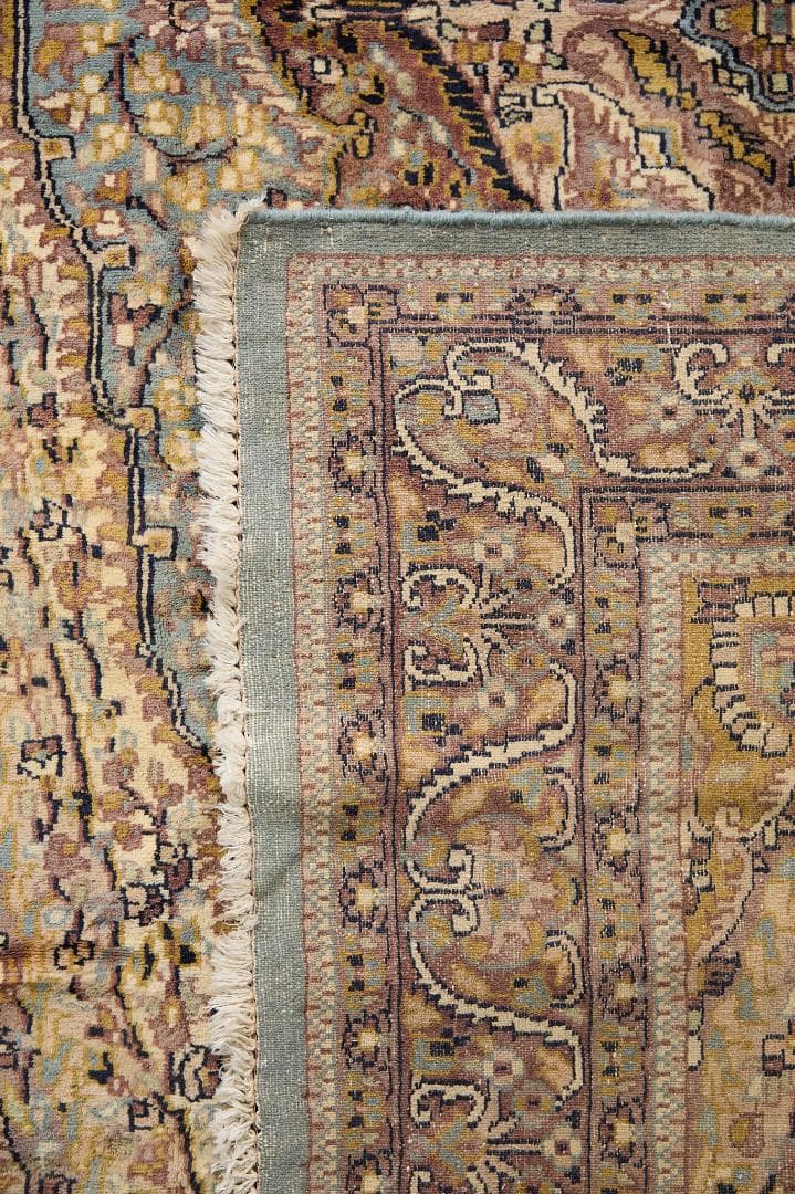 ヴィンテージラグ　トライバルラグ　ラホール産（210×124cm）青　茶　グレー