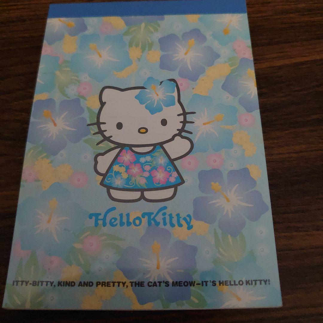l*9様 新品未使用♡ハローキティハイビスカスメモ水色