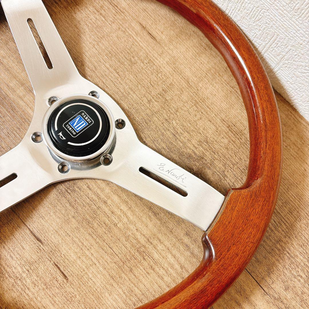 正規品　当時物　NARDI ナルディ　ウッドハンドル　ウッドステアリング