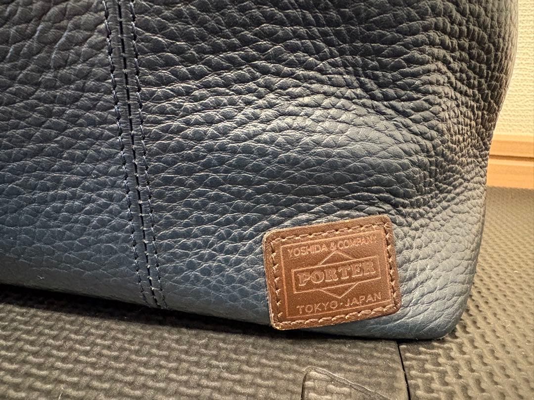 PORTER ネイビー レザー ビジネスバッグ　192-03749