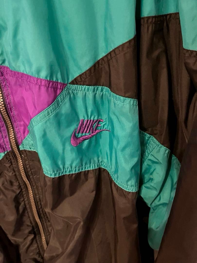 【美品】 NIKE 90s ナイロン 古着ヴィンテージ 緑 グリーン ナイキXL