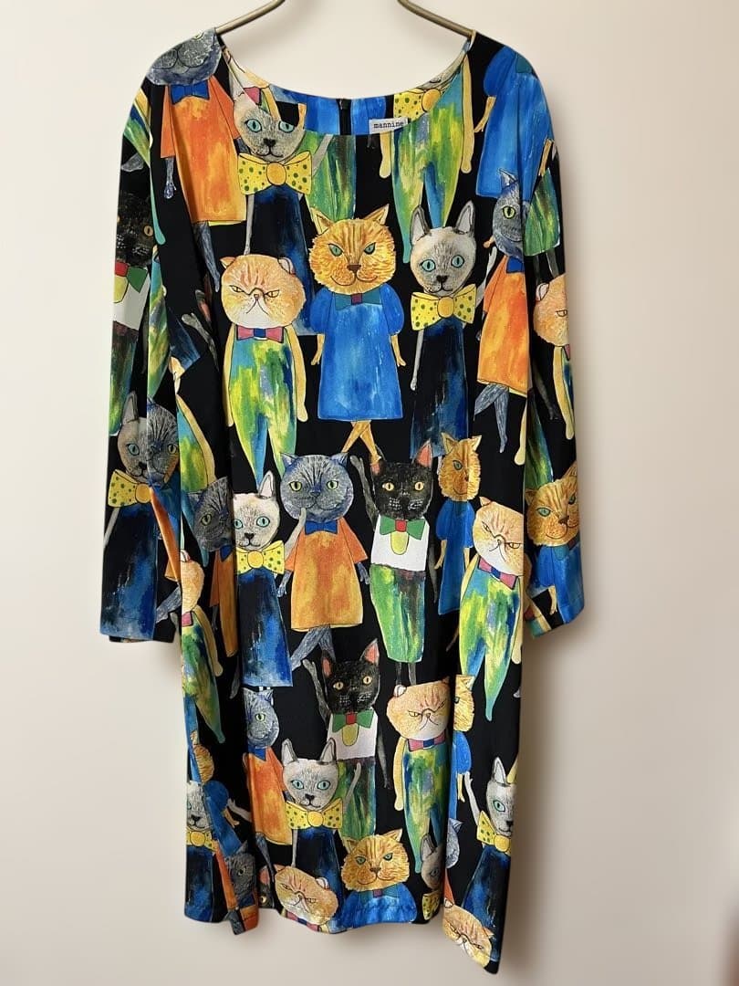 マンナイン mannine 猫柄ワンピース　21号サイズ