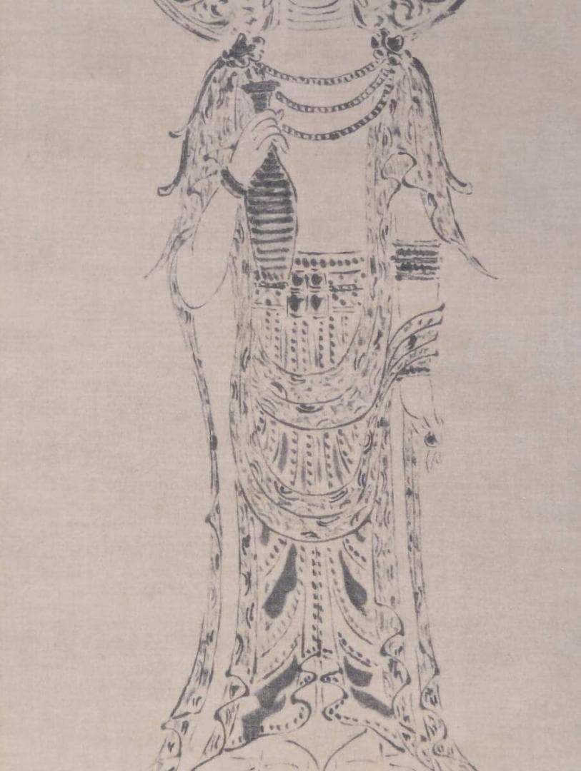 【真作】【複製】掛軸　佐々木象堂　工芸画　白描観音　仏教美術　箱入　T186