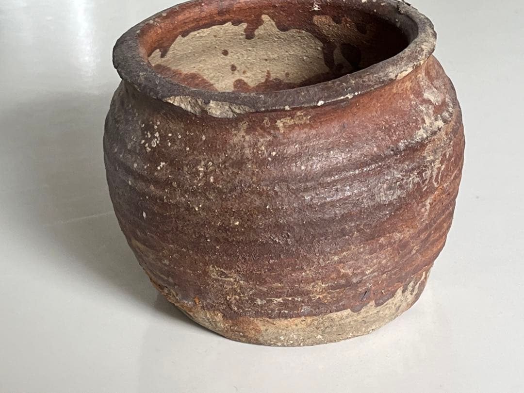 古越前　お歯黒壺