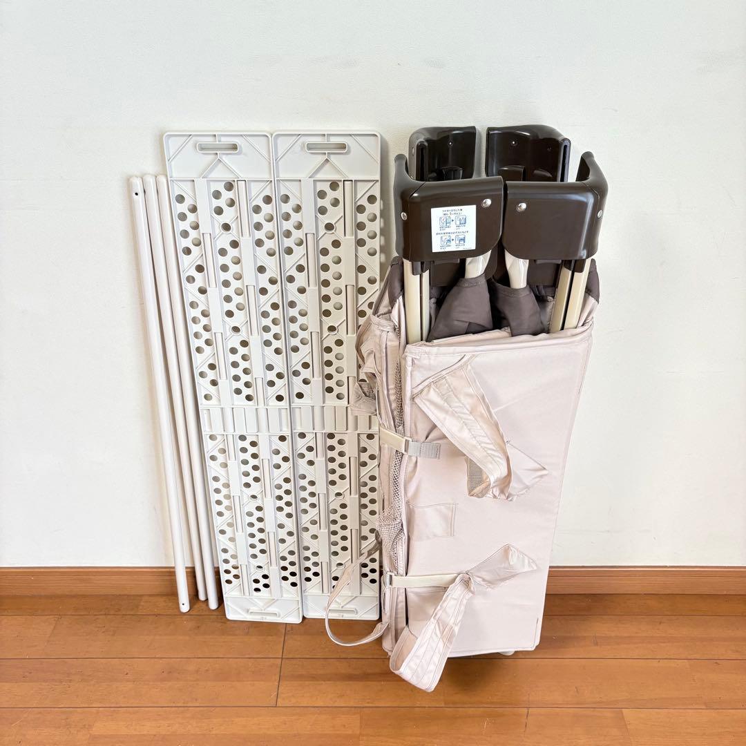 【動作良好・匿名配送】アップリカ ココネルエアー ベビーベッド ココア