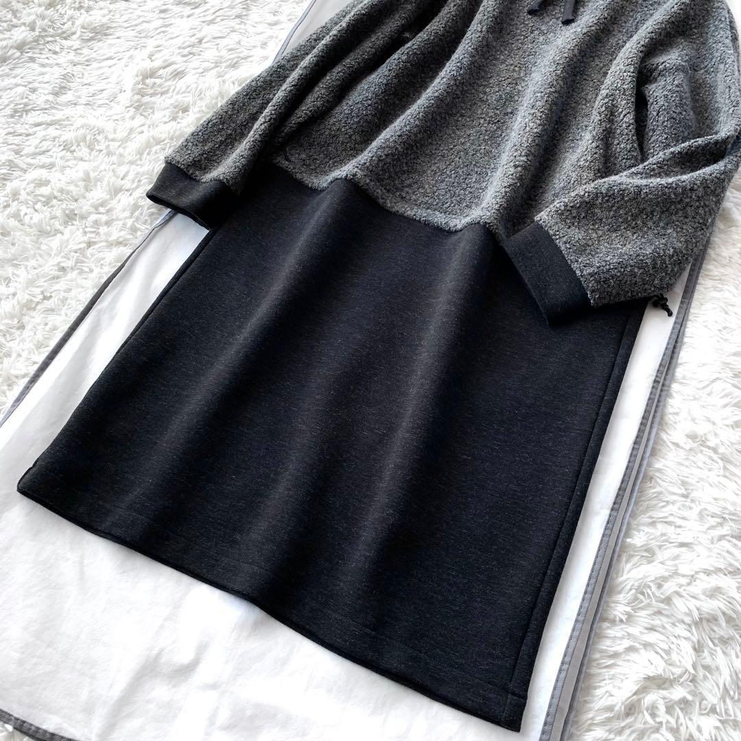 新品同様‼️ Leilian WHITE LABELフード付き ふんわりワンピース