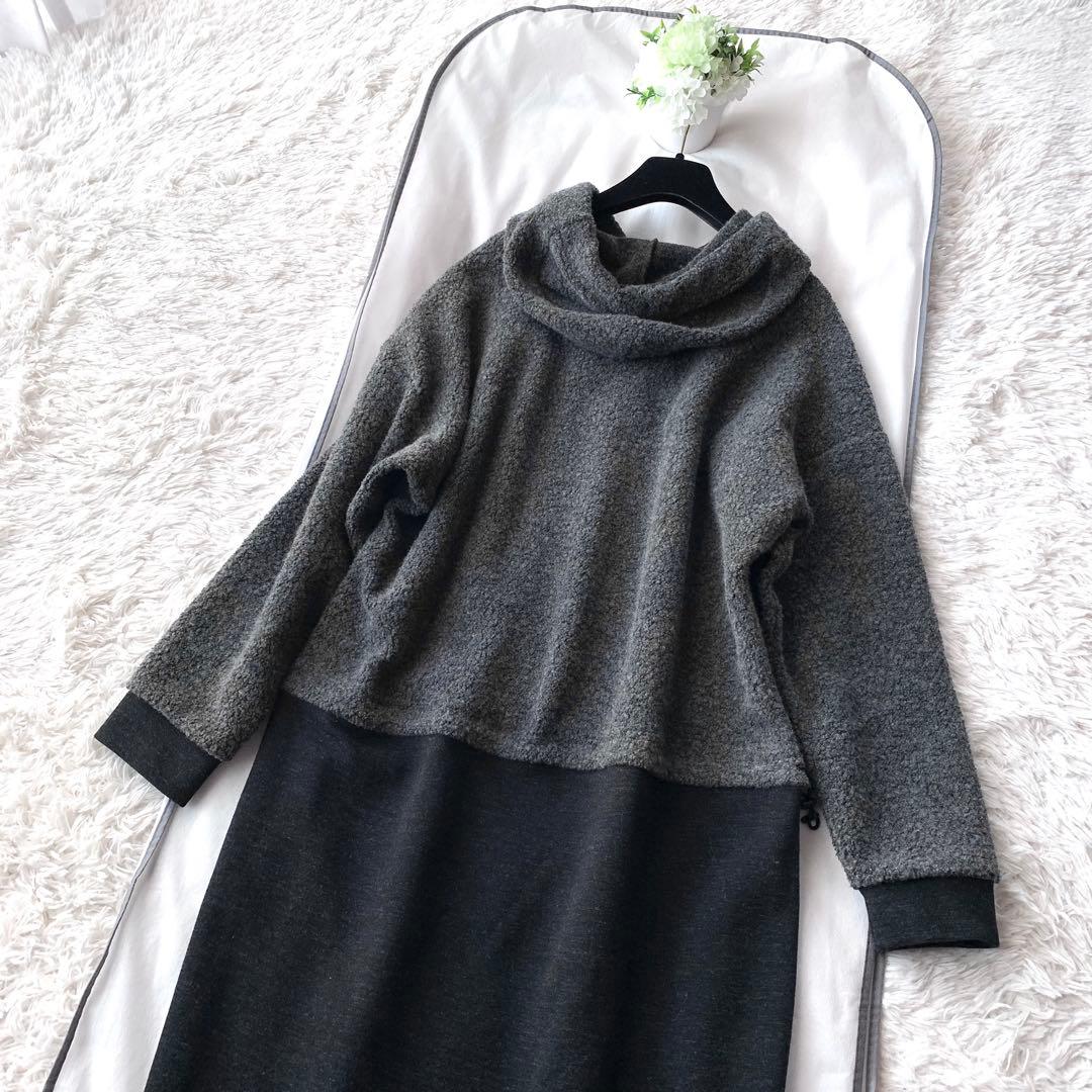 新品同様‼️ Leilian WHITE LABELフード付き ふんわりワンピース