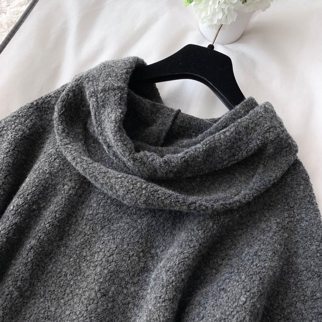 新品同様‼️ Leilian WHITE LABELフード付き ふんわりワンピース