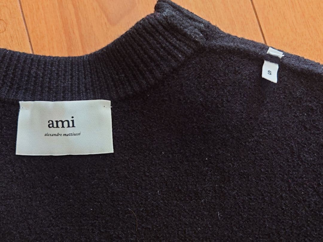 ami PARIS アミパリス メンズ レディース ニット ハート ロゴ　黒