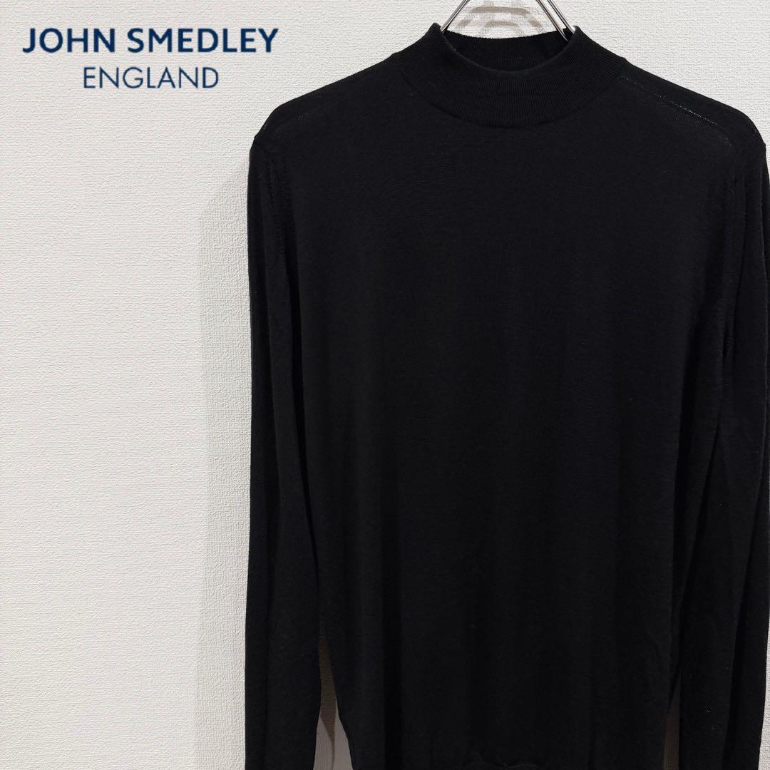 JOHN SMEDLEY モックネックニット ブラック 英国製