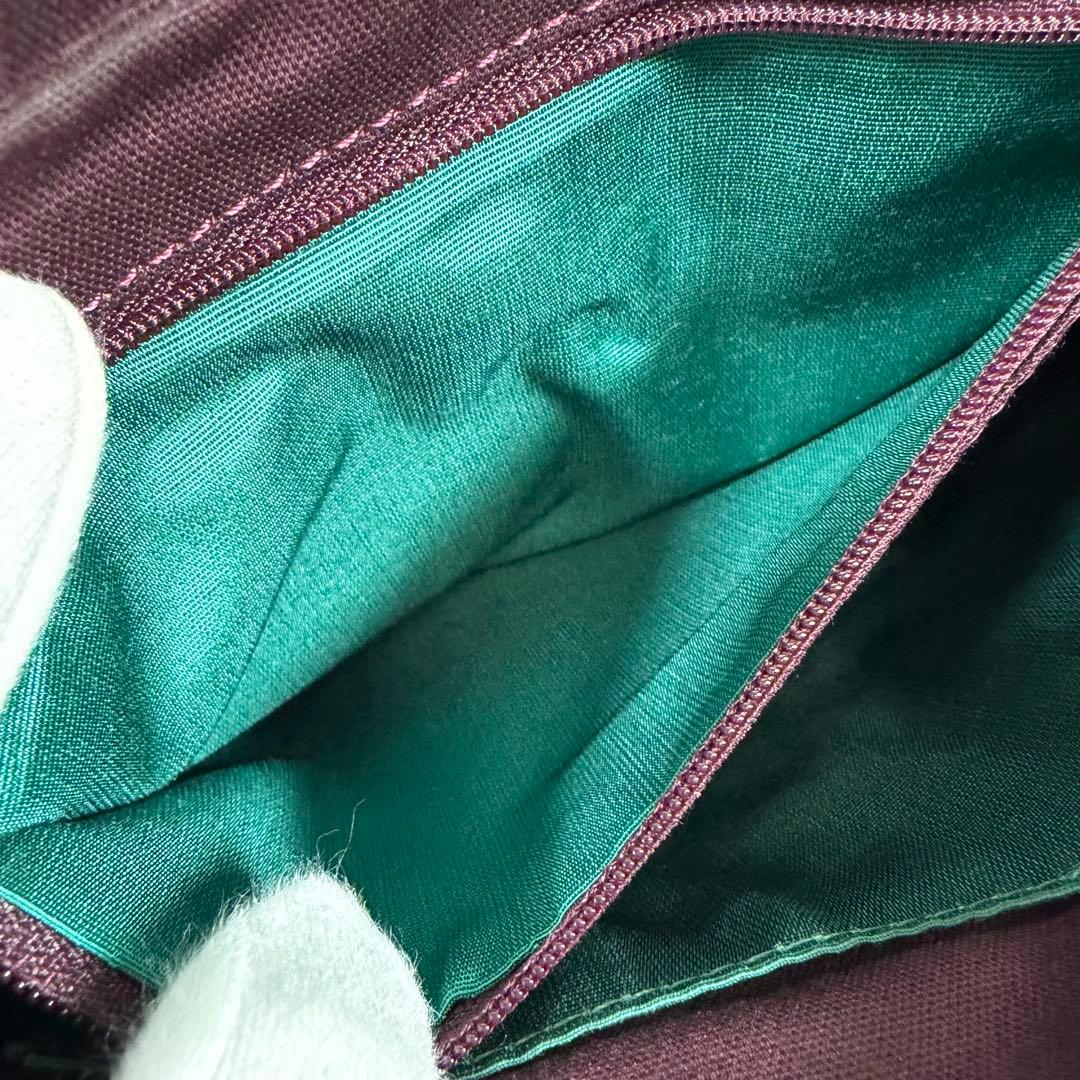 【美品】ポールスミス　ショルダーバッグ　シボ革　マルチストライプ　ボルドー