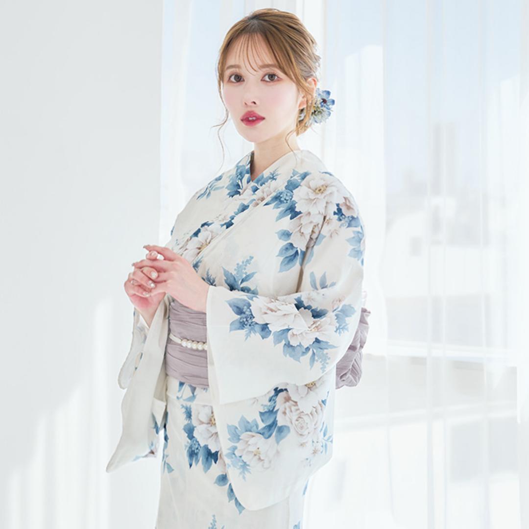 新品 浴衣 セット 浴衣セット ゆかた レディース 大人 水色 白 Y5-3