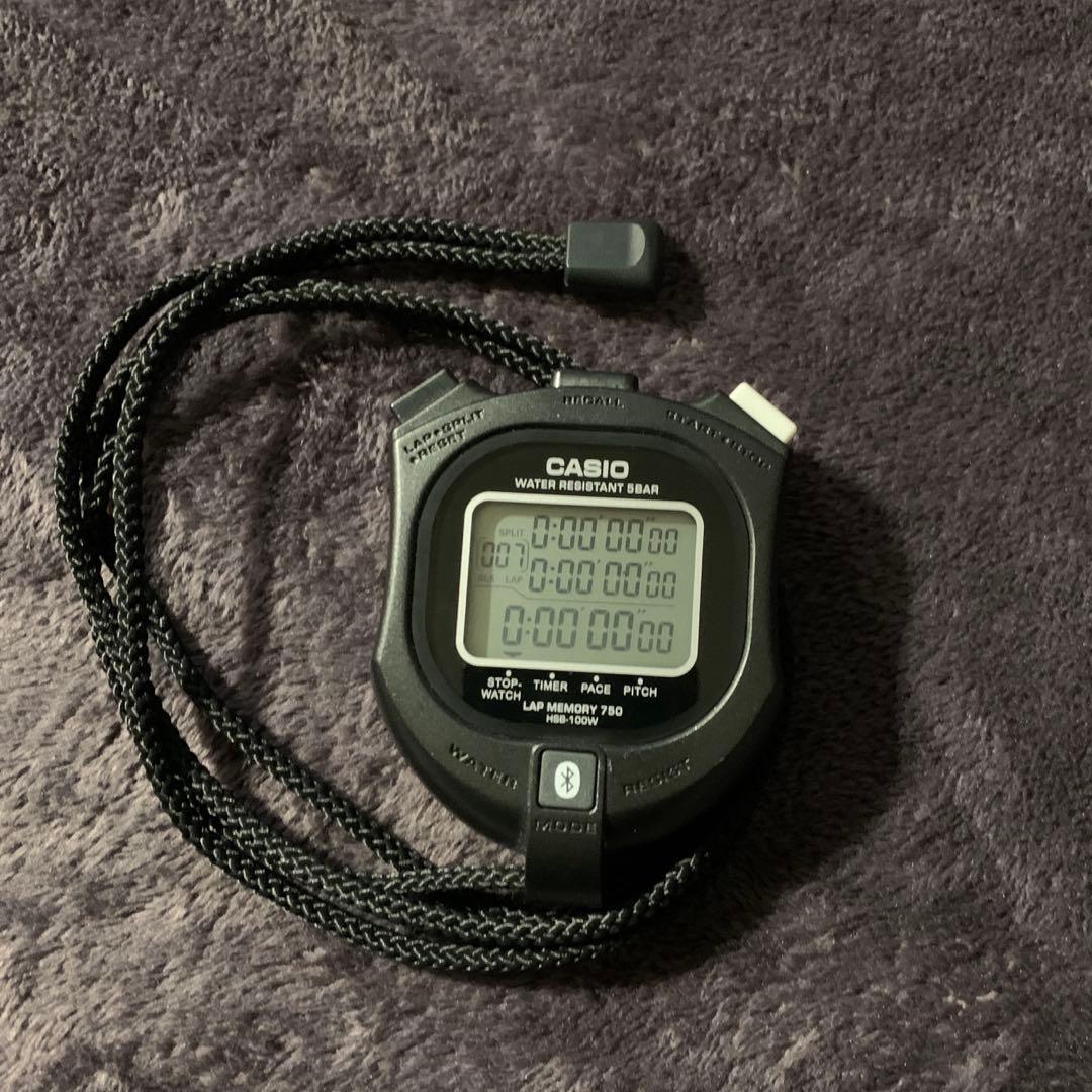 CASIO デジタルスポーツストップウォッチ ブラック