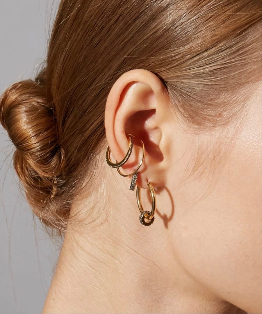 ほぼ未使用ARTIDA OUD♡ダブル パヴェ ミニフープ シングル ピアス