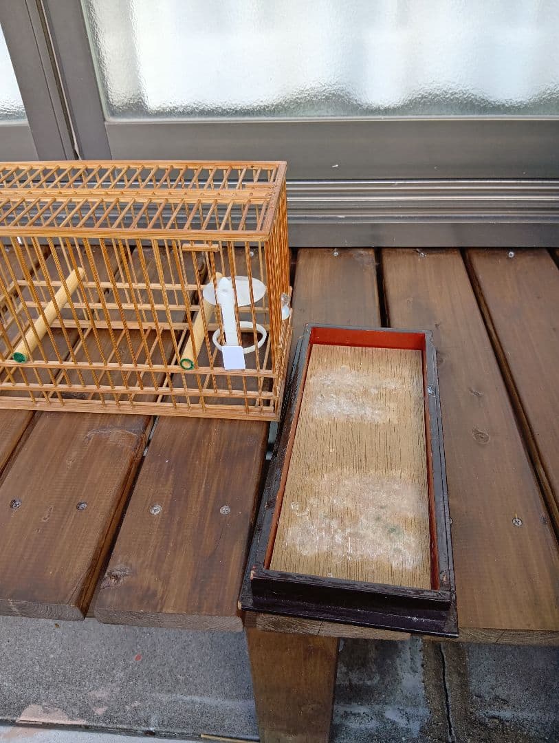 メジロ籠　ヨシガイ8寸5分 手作りデコラ八羽箱　かご8個