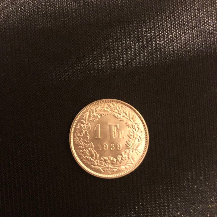 スイス連邦  １フラン銀貨  ヘルベティア立像  １９５９