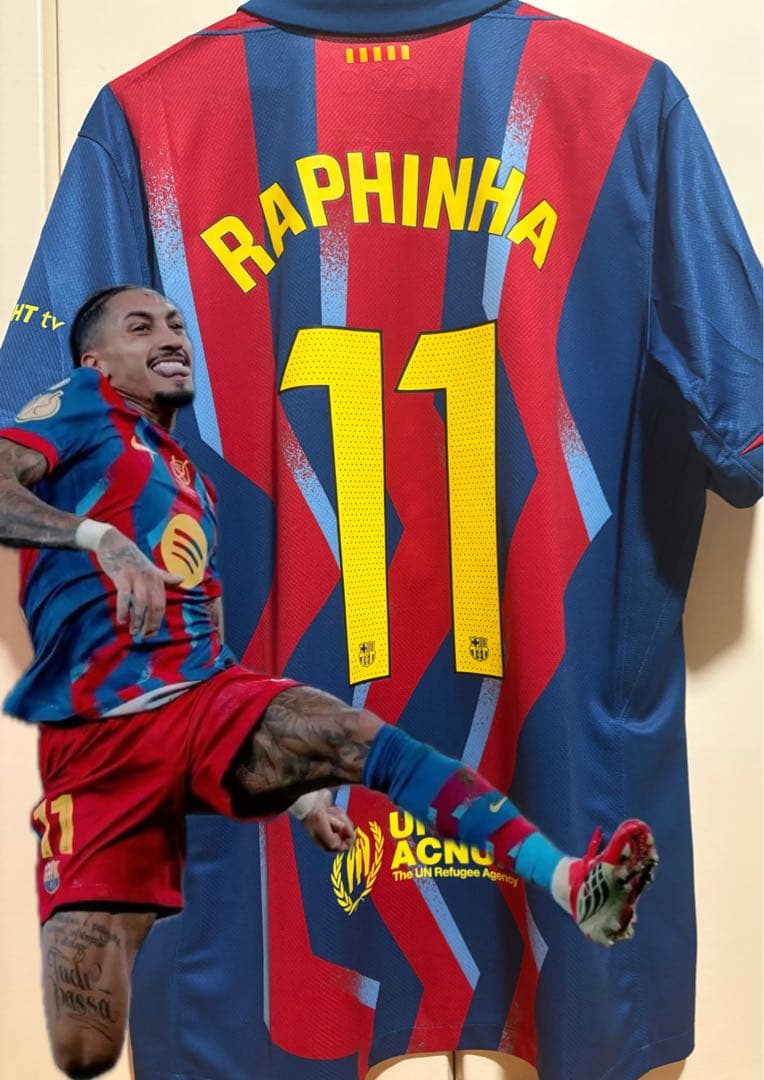 【完売品/美品】バルセロナ 25/26 4thユニフォーム #11 ハフィーニャ